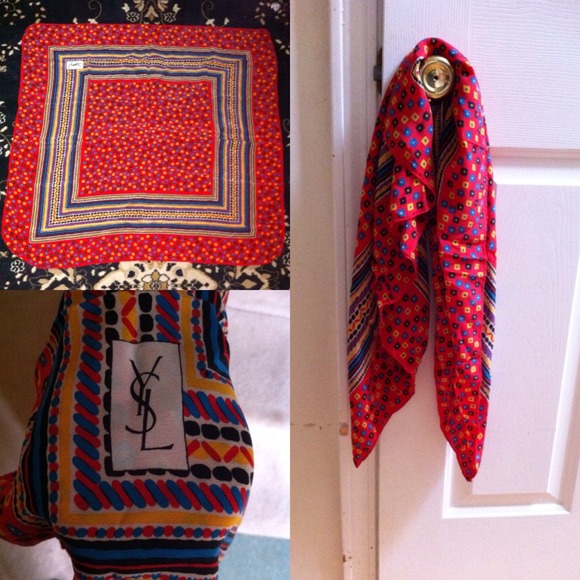 Vintage YvesSaintLaurent printed scarfs (BUNDLE)