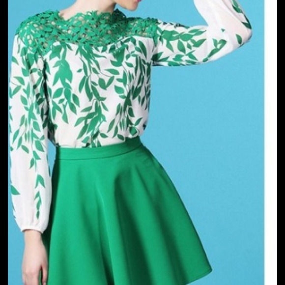 Tops - Lace embroidered blouse