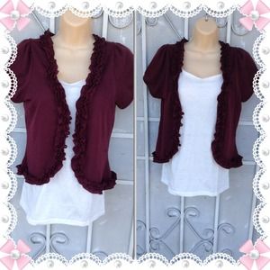 Romy Burgundy Top w/white tank Top