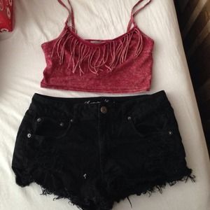 AE black high waist shorts