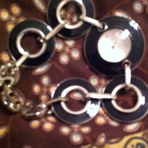 Black and silver Kim Rogers watch