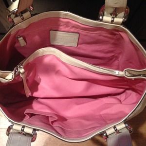 Coach White Pebbled Leather Large Purse