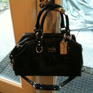 Coach Ashley Black Leather Satchel Handbag