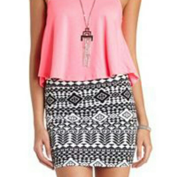 Charlotte Russe Dresses & Skirts - Tribal print bodycon mini skirt