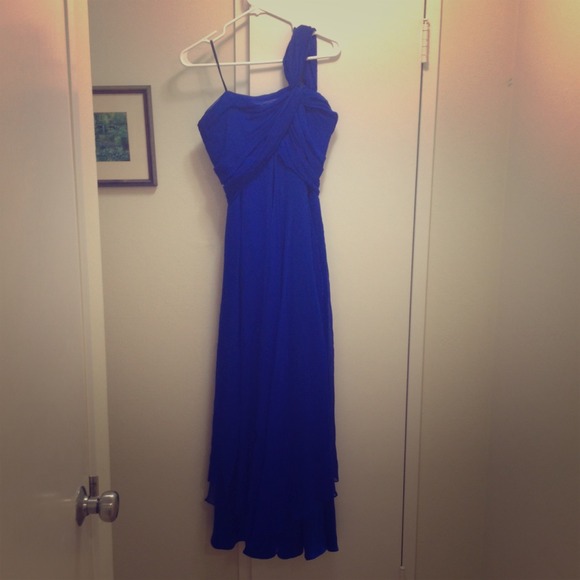 Royal blue full-length evening gown