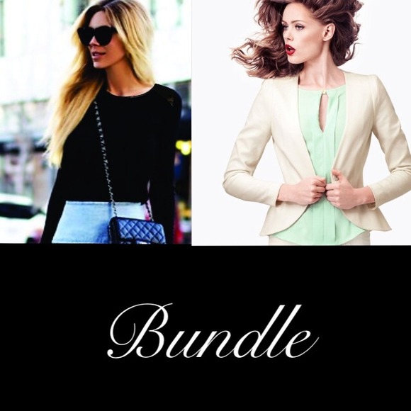 H&M Peplum blazer & Top with faux leather details