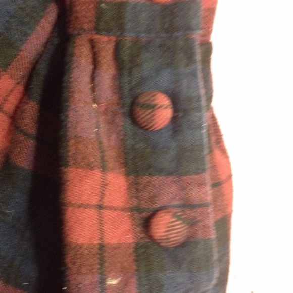 Red and Blue Plaid High Waisted Circle Skirt - Picture 3 of 4