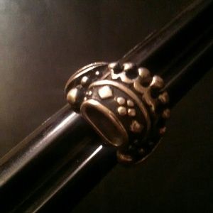 Sterling silver designer queens crown ring