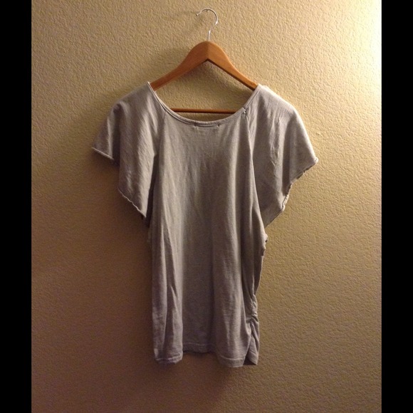 ❌Sold Gray Flutter Sleeve Blouse - Picture 2 of 3