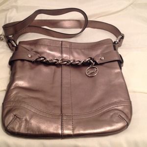 24 hr FLASH SALE!! Authentic Metallic Silver Coach