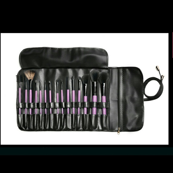 15pc purple makeup brush set $25