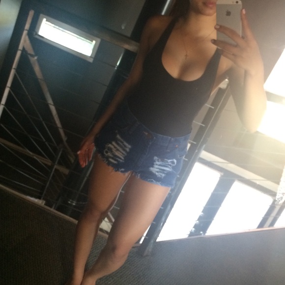 Vintage Distressed Ripped Denim Shorts XS/S - Picture 4 of 4