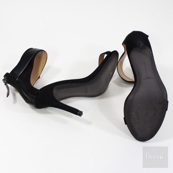 Zara Ankle Strap Heels in Black Suede - Picture 2 of 4