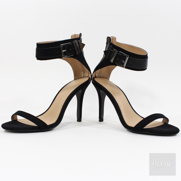 Zara Ankle Strap Heels in Black Suede - Picture 3 of 4