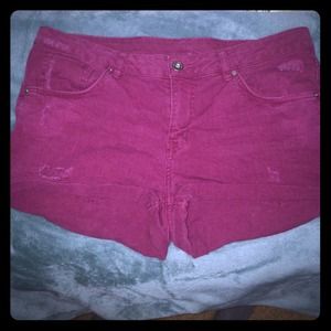 H&m maroon high waisted shorts