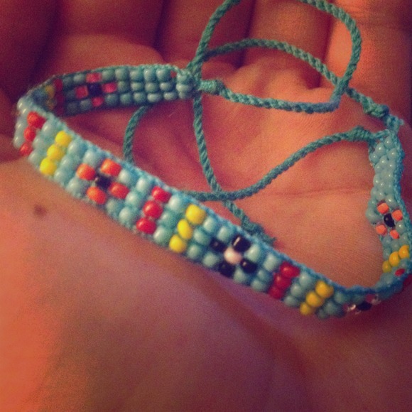 Bright beaded Indian ankle or regular bracelet!