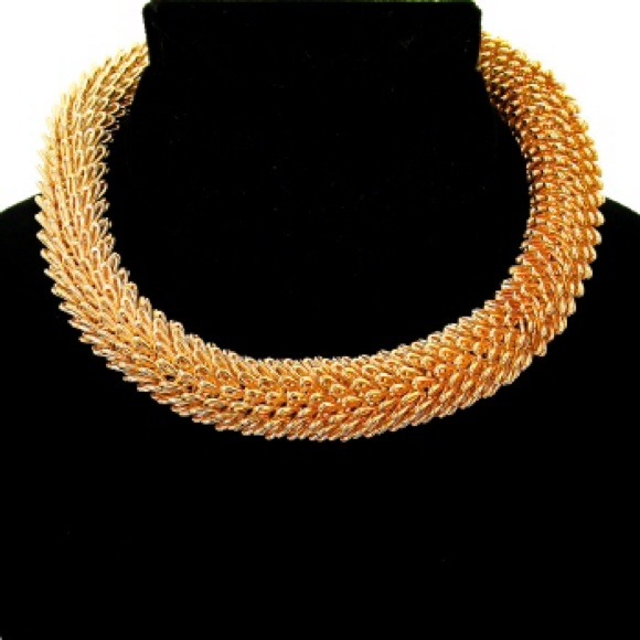 Gold Spike Choker Necklace