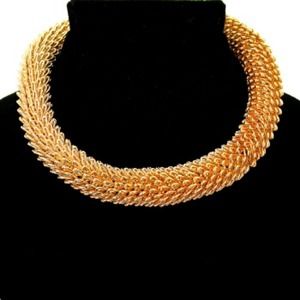 Gold Spike Choker Necklace