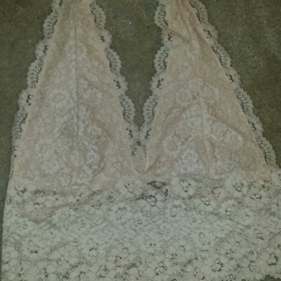 Lace peach halter top