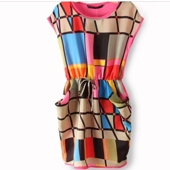 Color block mini dress