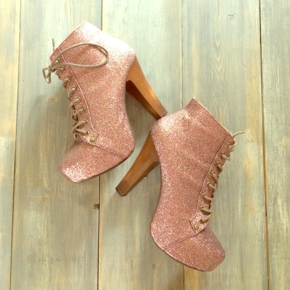 Charlotte Russe Sparkly Pink Boots