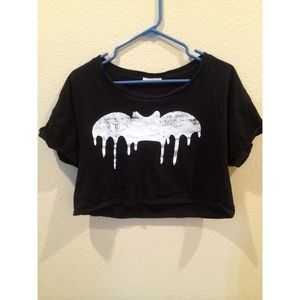 Batman drip crop top