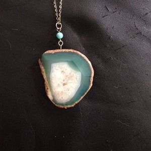 turquoise geode necklace