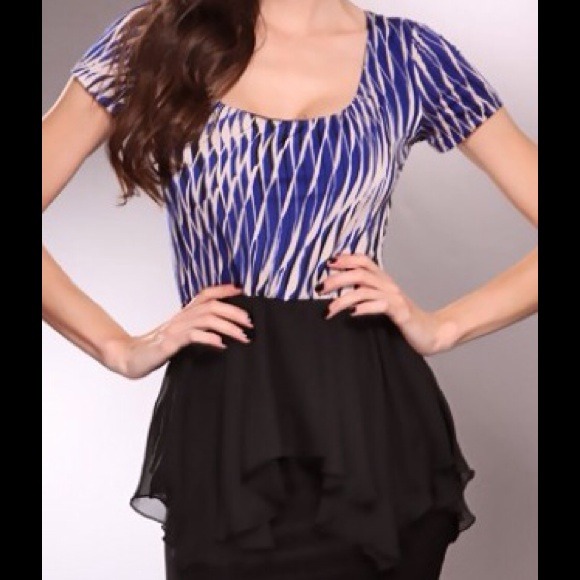 SOLD🚫REDUCED from 30! 🌟Sexy Ruffle Blue Dress - Picture 2 of 4