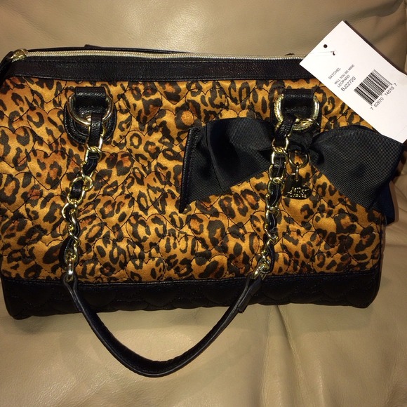 NWT Betsey Johnson Leopard Satchel