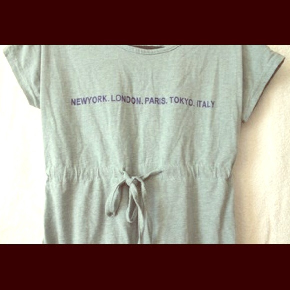 City Names Teal Fashionable Tie-waist Dress - Picture 1 of 4