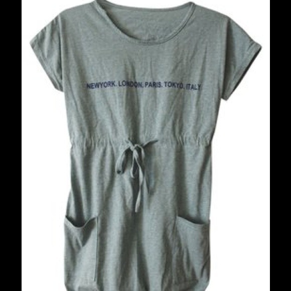 City Names Teal Fashionable Tie-waist Dress - Picture 4 of 4