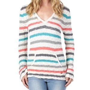 Roxy stripped loose knit sweater NWOT!