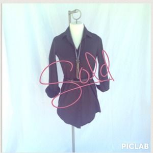 SOLD Black button up T-shirt dress