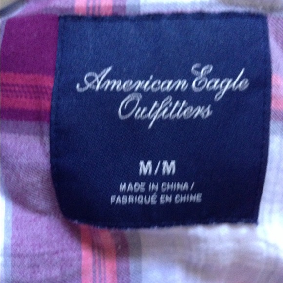 American Eagle Red button down plaid - Picture 2 of 2