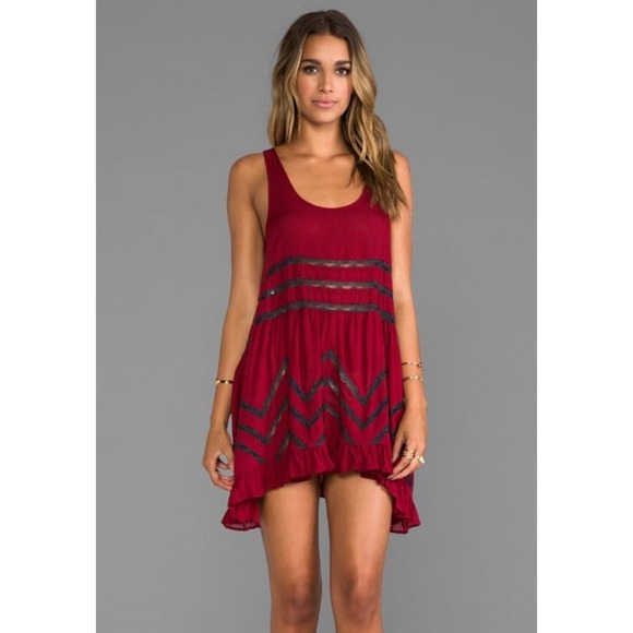 ✨✨SOLD✨✨✨Free People Crimson Voile and Lace
