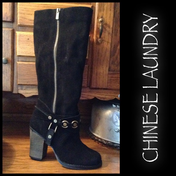 Chinese Laundry Boots - NEW CHINESE LAUNDRY black suede leather boots 6.5M