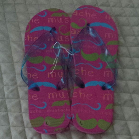 MUSTACHE FLIP FLOPS BRAND NEW