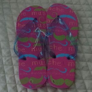 MUSTACHE FLIP FLOPS BRAND NEW