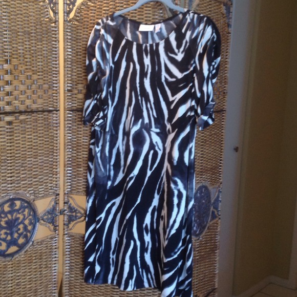 Chico's Dresses & Skirts - Chico's Black / white animal print jersey  dress