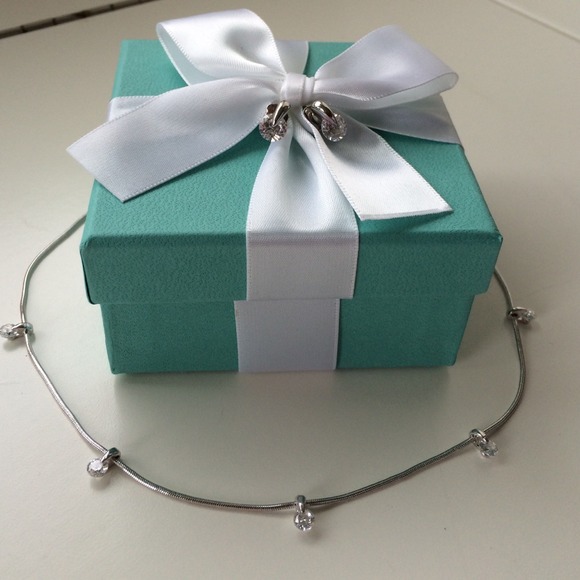 Necklace earring set silver prom wedding Nordstrom brand