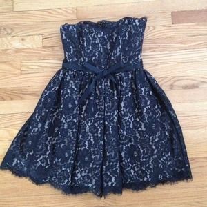 Black lace strapless dress kids size 8