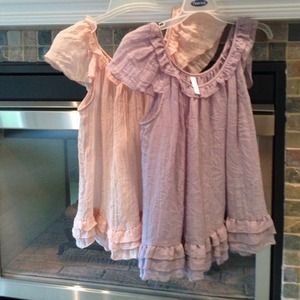 2 xhiliration tshirt blouses purple and pink