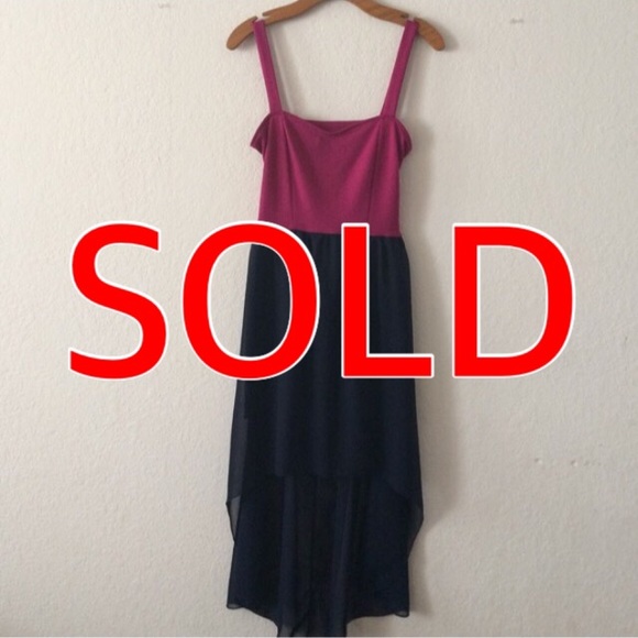 Fuschia/Navyblue high low dress - Picture 1 of 2