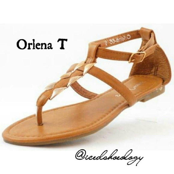 Cognac Thong Sandals