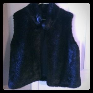 Beautiful Black Faux Mink Vest