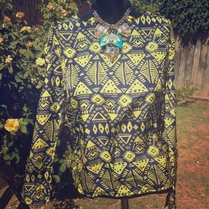 Tribal Print L/S Top