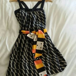 Maeve Anthropologie black and white dress