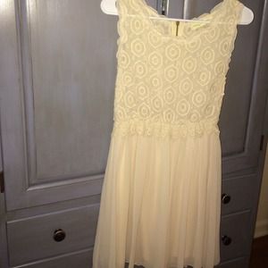 Cream dress.