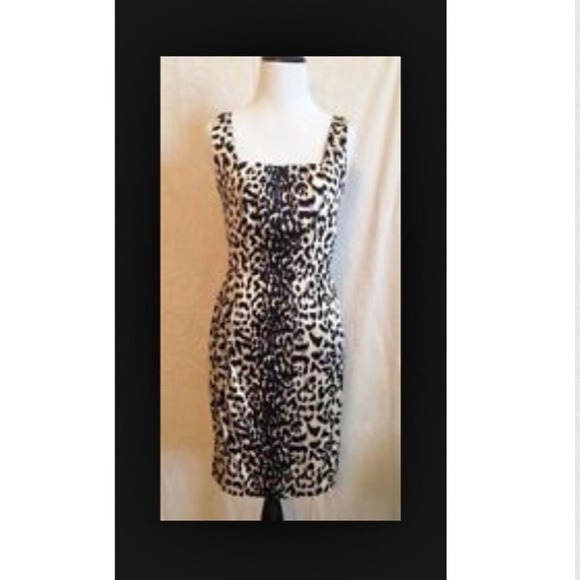 White House Black Market Leopard Dress Size 8
