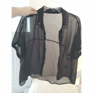 ♡BLACK SHEER TOP♡